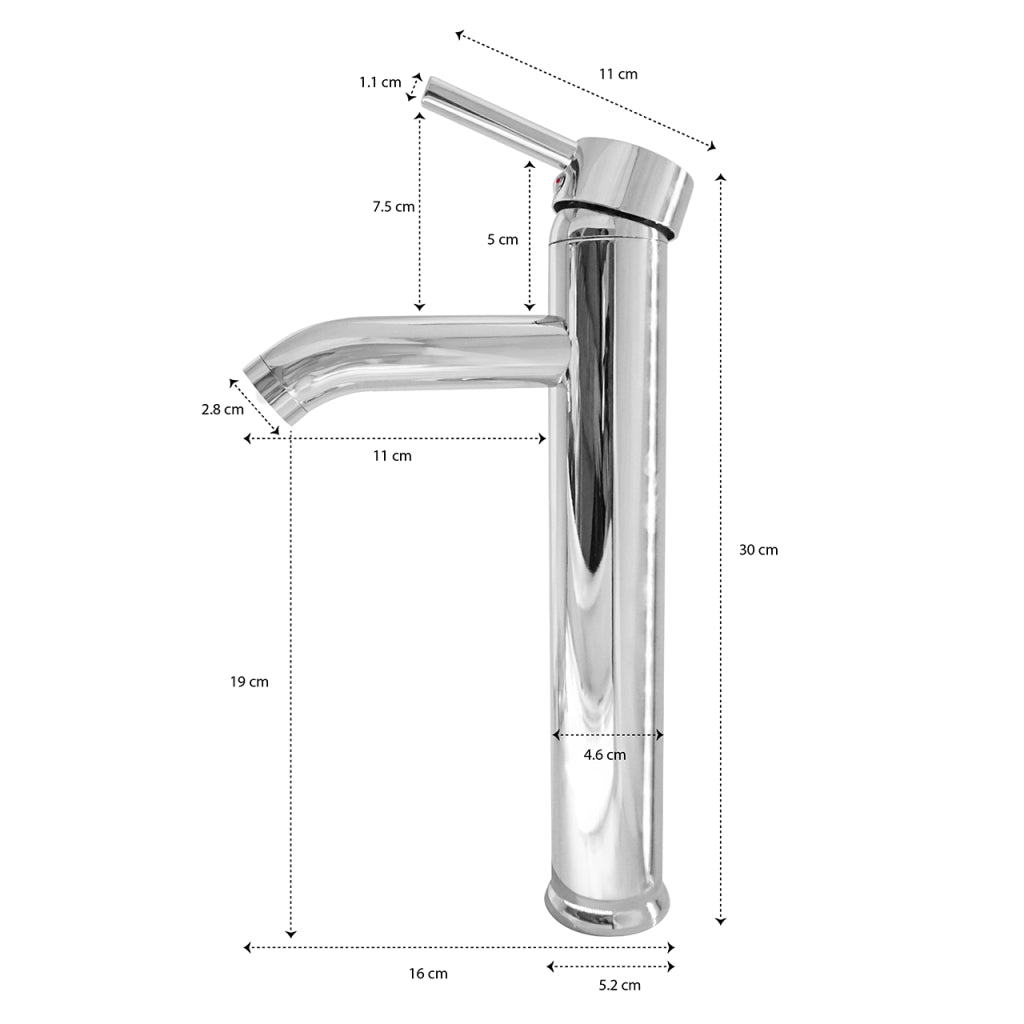 Monomando Alto para Lavabo Cromo