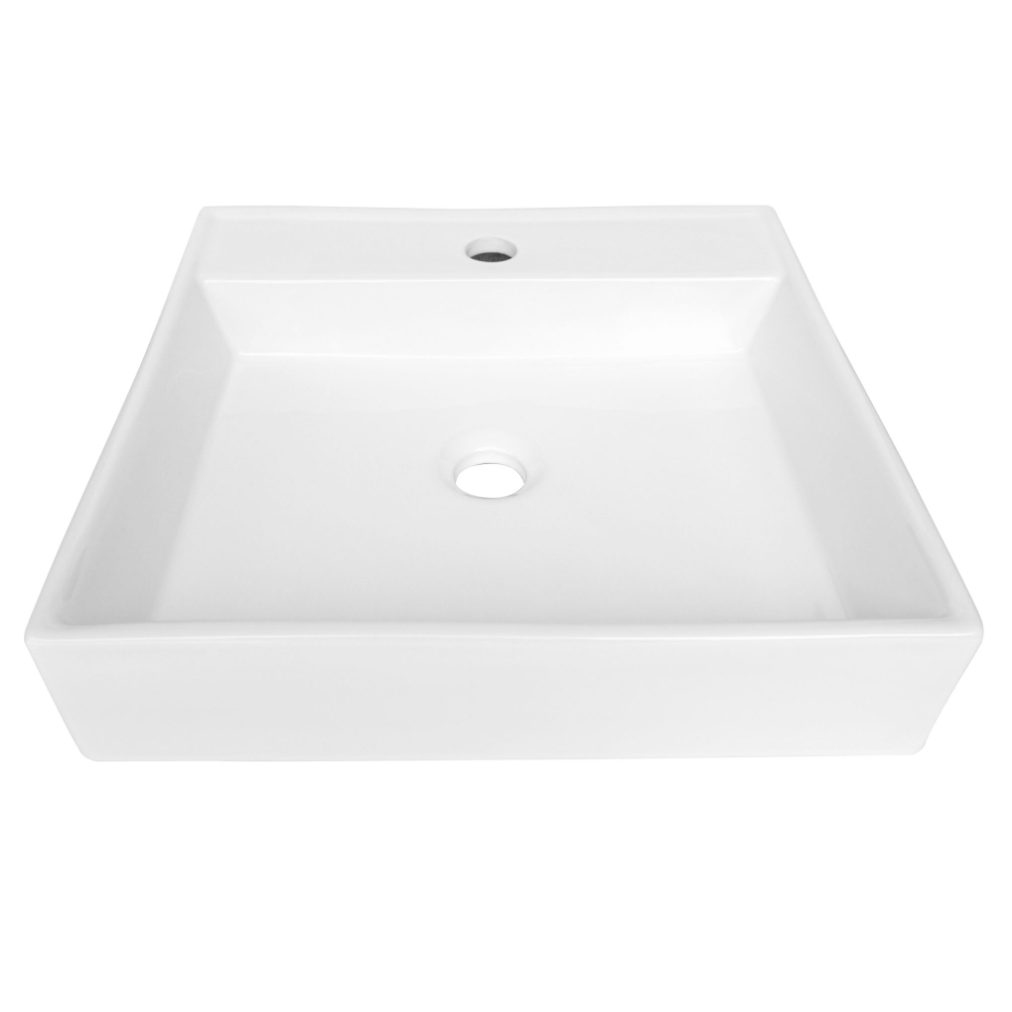 Lavabo Cerámico de Sobrecubierta sin Rebosadero 44x44x11 cm