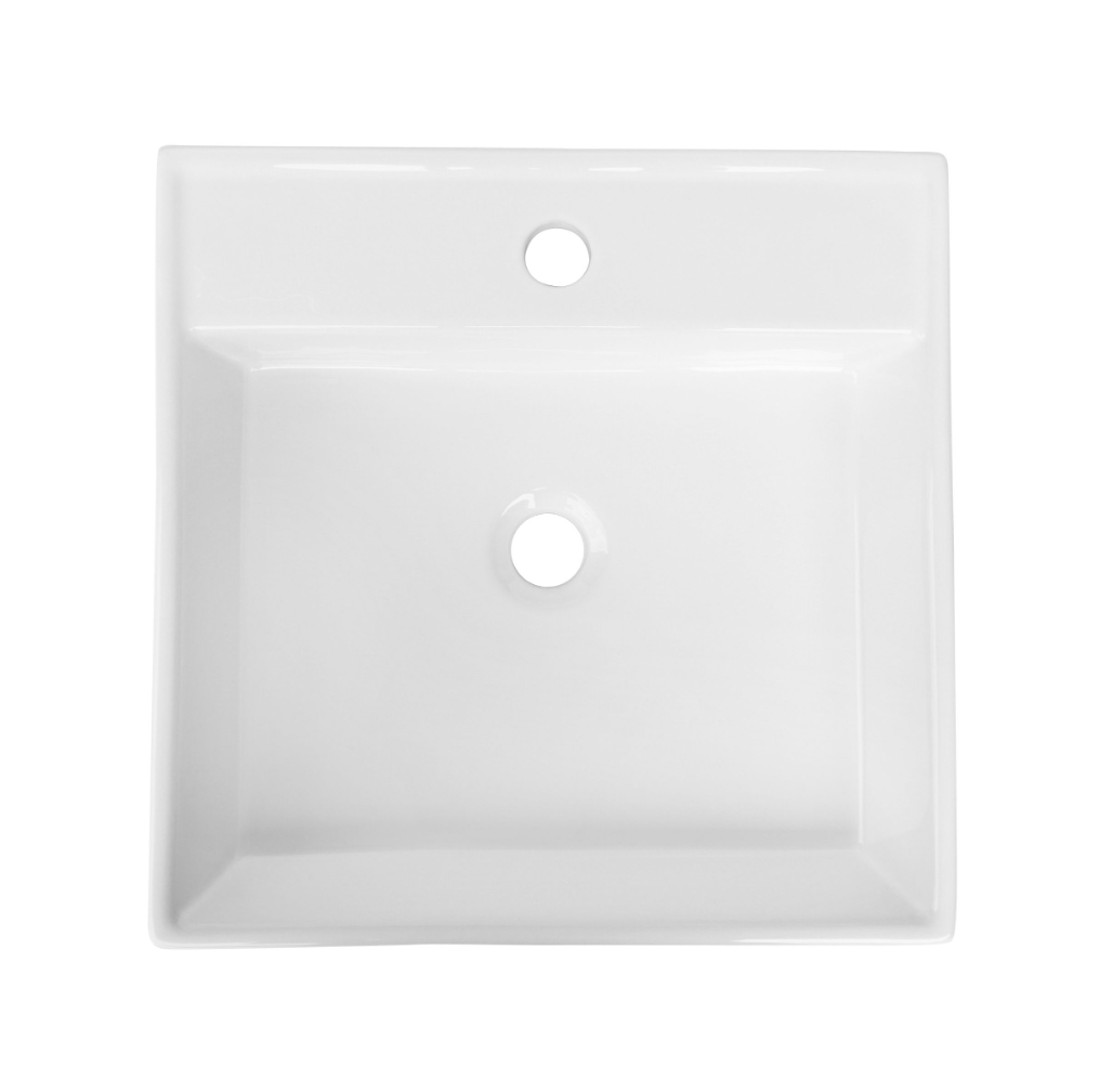 Lavabo Cerámico de Sobrecubierta sin Rebosadero 44x44x11 cm