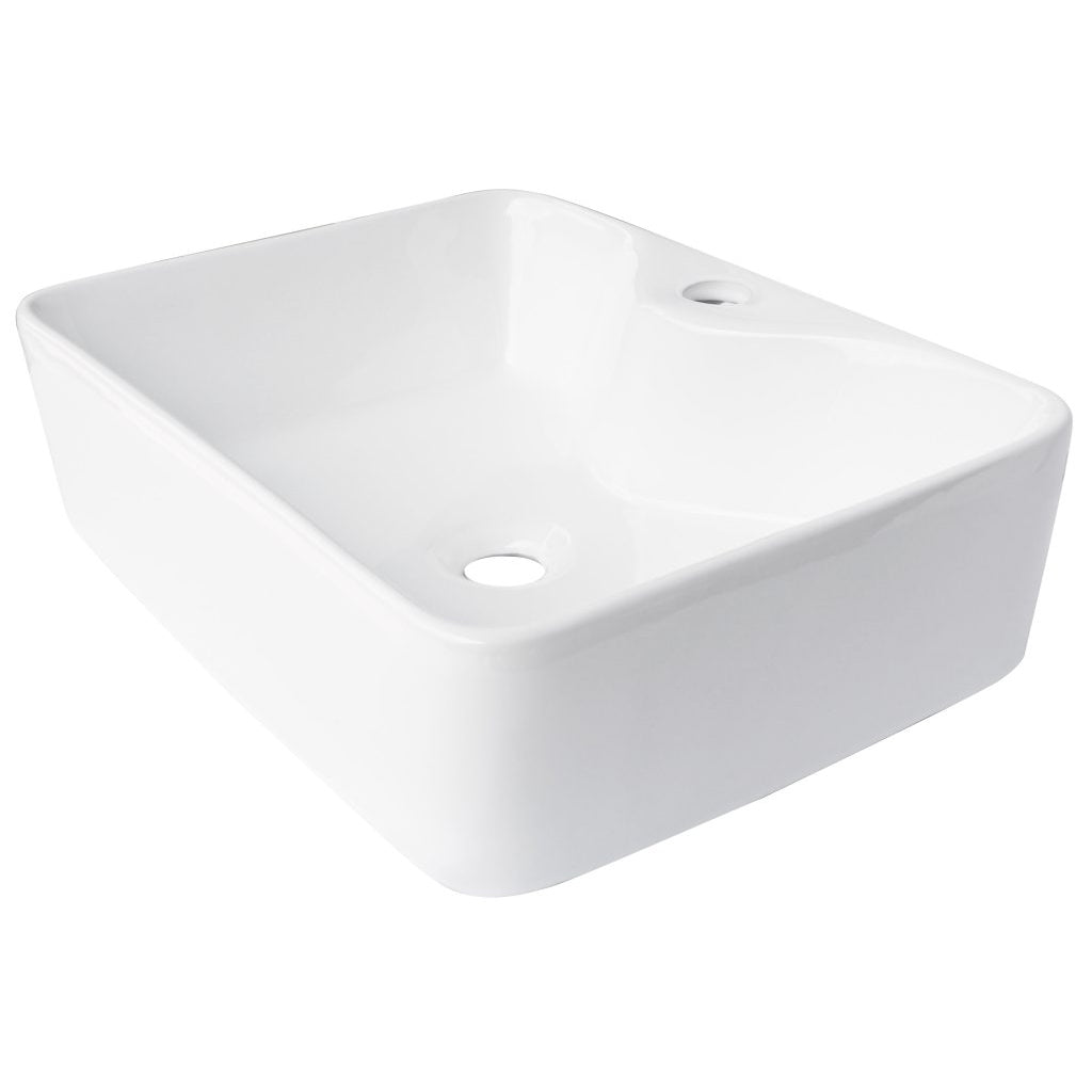 Lavabo Cerámico de Sobrecubierta sin rebosadero 48x37x13 cm