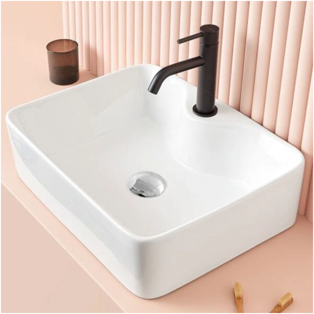 Lavabo Cerámico de Sobrecubierta sin rebosadero 48x37x13 cm