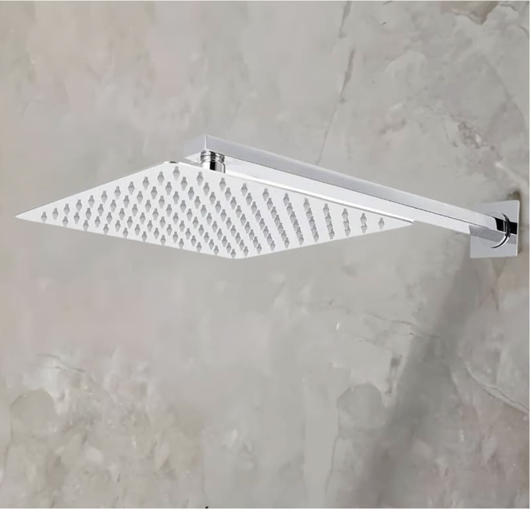 Regadera Row Cuadrada 25x25 cm con Brazo acabado Cromo Tecnobath TB40.902
