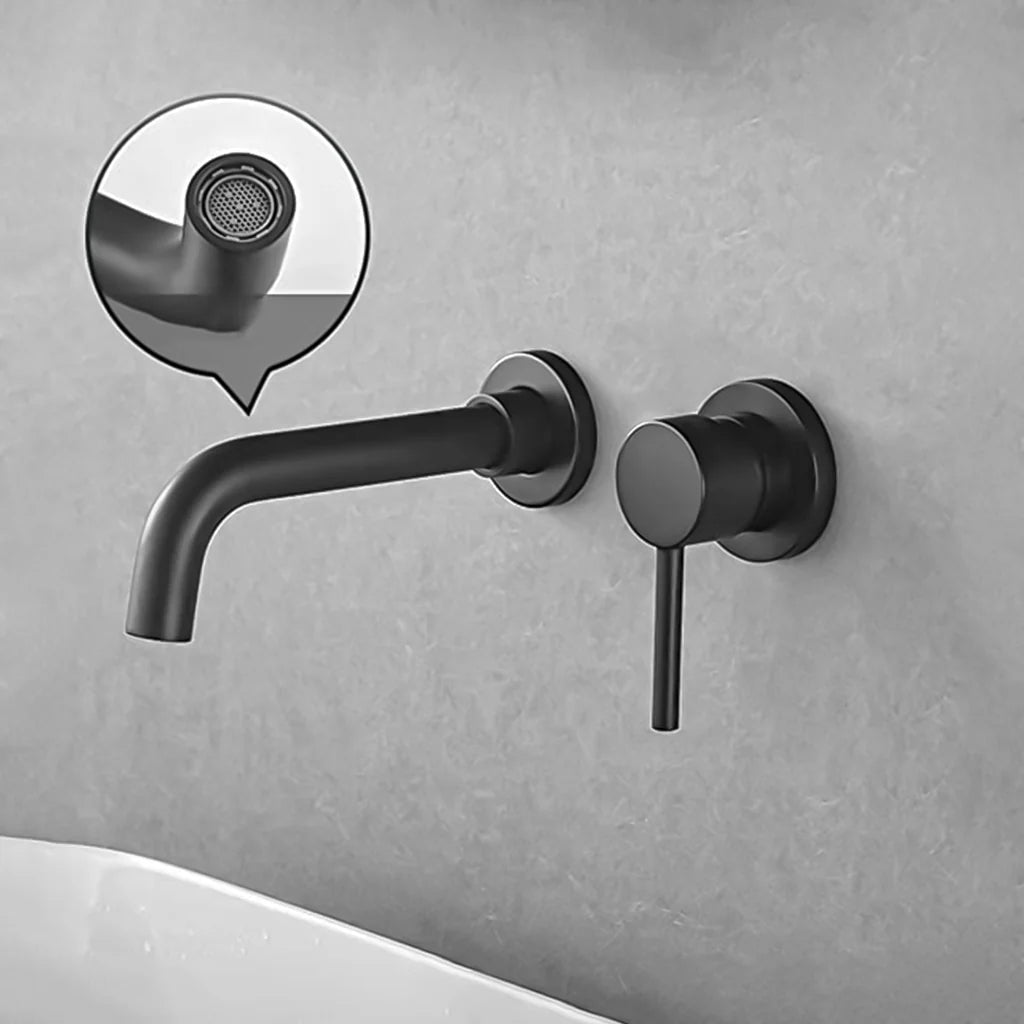 Monomando para Lavabo empotrado a Muro acabado Negro Mate