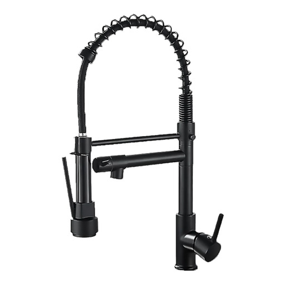 Monomando de Cocina con Rociador Flexible acabado Negro Mate