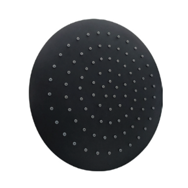 Regadera de Lluvia Redonda ABS Diámetro 23 cm Negro Mate