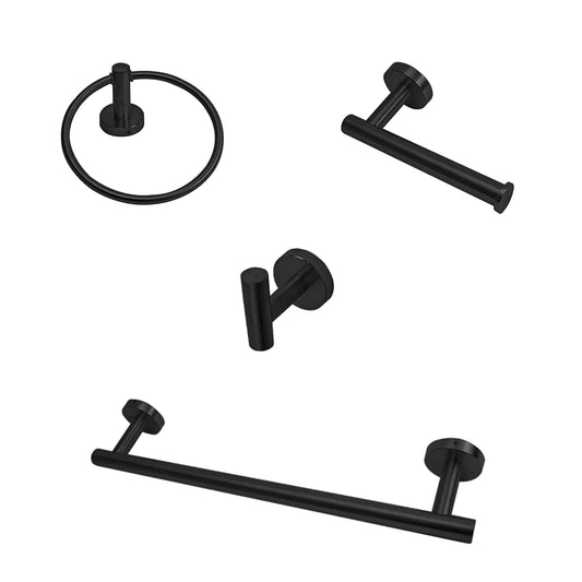 Kit Accesorios de Baño Acero Inoxidable acabado Negro Mate Valmex B57.030NEGRO