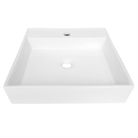 Lavabo Cerámico de Sobrecubierta sin Rebosadero 44x44x11 cm