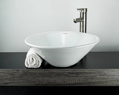 Lavabo cerámico de Sobrecubierta sin rebosadero Diametro 48x18 cm