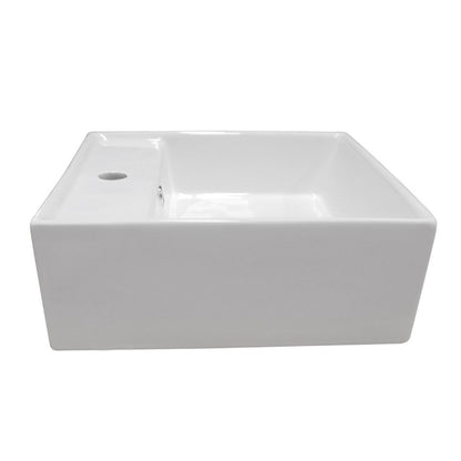 Lavabo Cerámico de Sobrecubierta con Rebosadero 41x41x15 cm