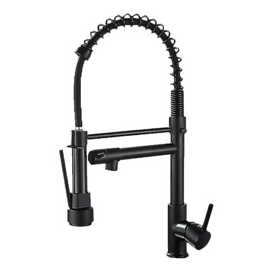 Monomando de Cocina con Rociador Flexible acabado Negro Mate
